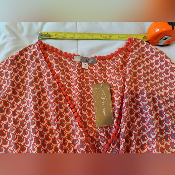 NWT Francesca's Collection Adorable "Mya'n Bohemian Midi Dress (Medium) 🧡🤍🩵🧡 - Picture 8 of 16